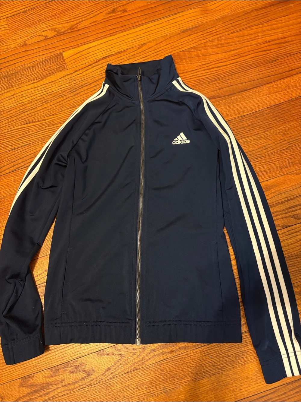Adidas Navy and White Performance Track Jacket